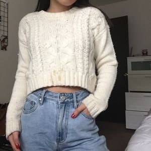 Cream cable knit sweater